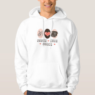 Peace Love Write Typewriter Hooded Sweatshirt