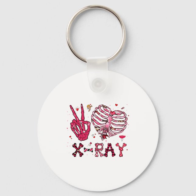 Peace Love X Ray Valentine  Keychain (Front)