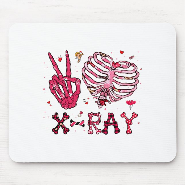 Peace Love X Ray Valentine  Mouse Pad (Front)
