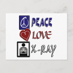 PEACE LOVE XRAY POSTCARD