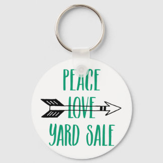 Peace Love Yard Sale Arrow Line Keychain