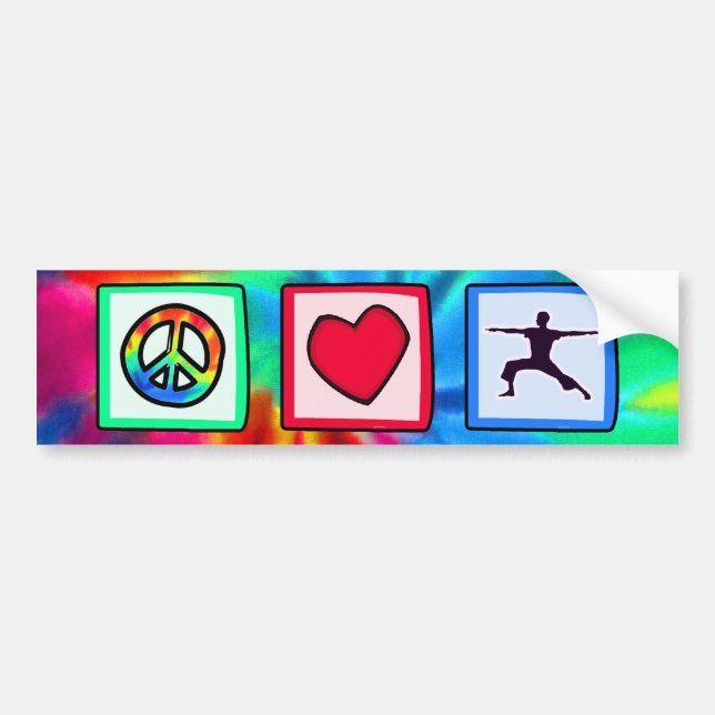 Peace, Love, Yoga Bumper Sticker (Front)
