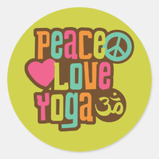 Peace Love Yoga Classic Round Sticker