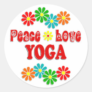Peace Love Yoga Classic Round Sticker