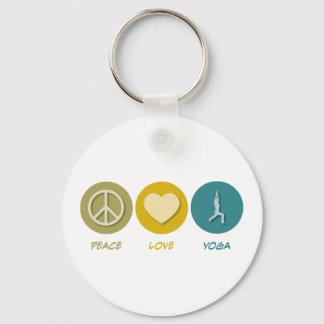 Peace Love Yoga Keychain