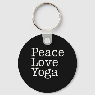Peace Love Yoga Mindful Wellness Workout Saying  Keychain