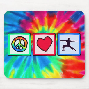Peace, Love, Yoga Mouse Pad