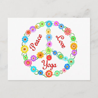 Peace Love Yoga Postcard