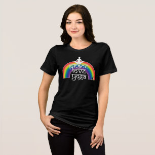 Peace Love Yoga Rainbow Intentions Tri-Blend Shirt