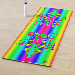 Peace Love Yoga Rainbow Intentions Yoga Mat