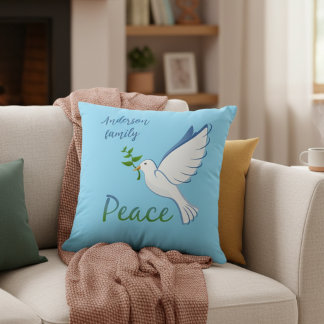 Peace Loving Family - Personalized Throw Pillow 