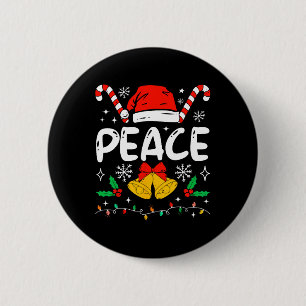 Peace Matching I Come In Peace Couples Santa Hat C 2 Inch Round Button