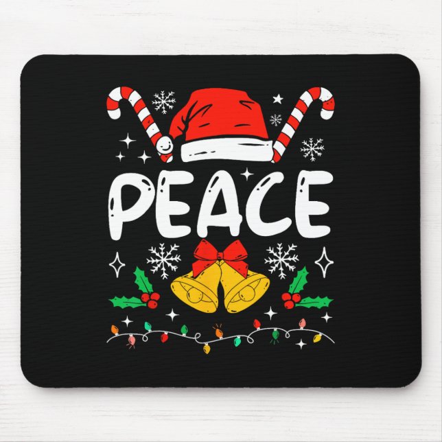 Peace Matching I Come In Peace Couples Santa Hat C Mouse Pad (Front)