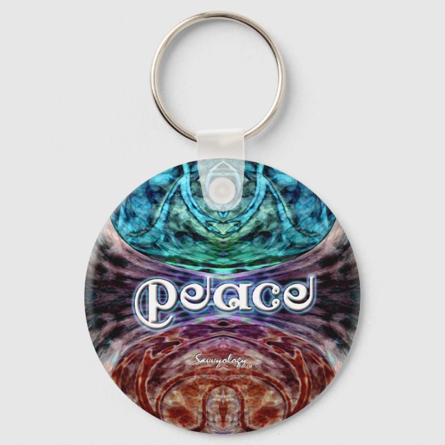 Peace Meditation Graphic Keychain (Front)