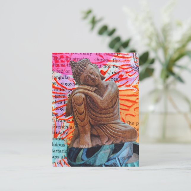 Peace Mixed Media Collage Postcard (Standing Front)