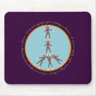 Peace Monkeys Mouse Pad