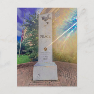Peace Monument with Dove and American Flag Postcard