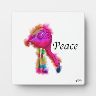 Peace: Neck to Ground Abstract Flamingo Plaque