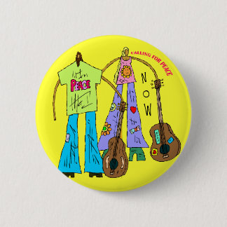 PEACE NOW 2 INCH ROUND BUTTON