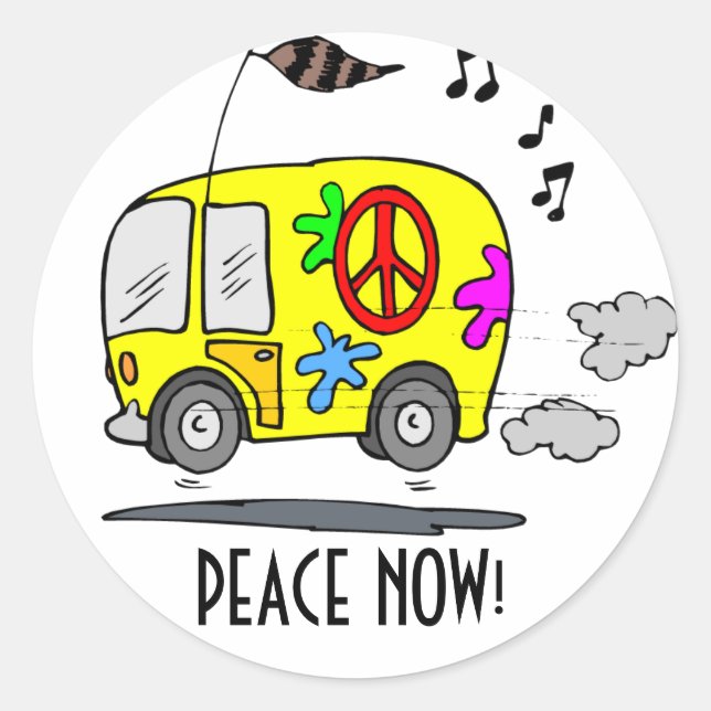 PEACE NOW!  Round Sticker (Front)