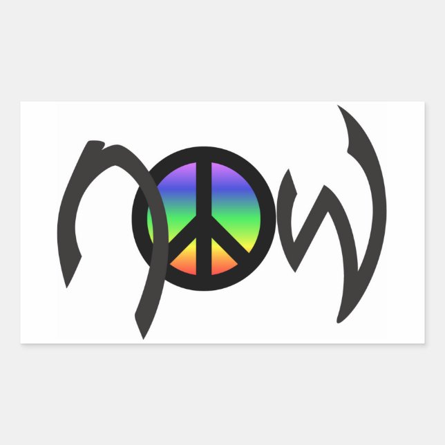 Peace Now with Rainbow Sticker (Front)