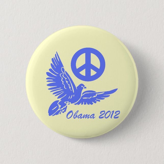 peace Obama 2012 2 Inch Round Button (Front)
