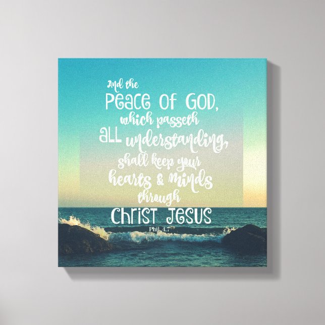 Peace of God Bible Verse Canvas Print (Front)