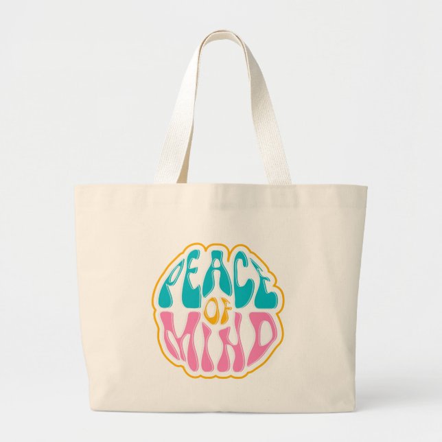 peace of mind design  large tote bag (Front)