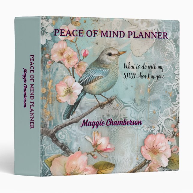 Peace of Mind Planner What to do with my stuff Binder (Front/Spine)