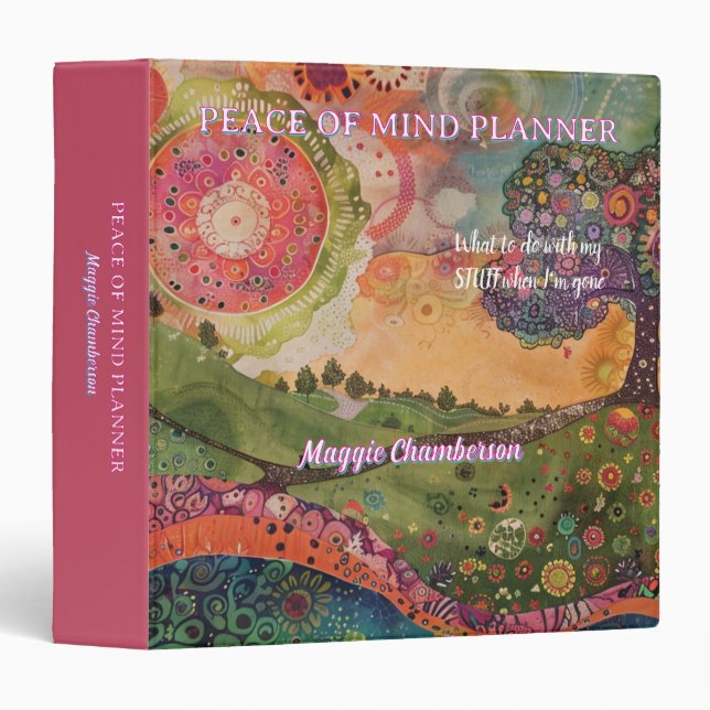 Peace of Mind Planner What to do with my stuff Binder (Front/Spine)