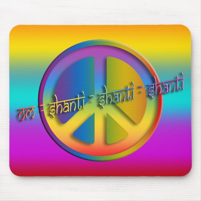 PEACE OM SHANTI | coloured linear Mouse Pad (Front)