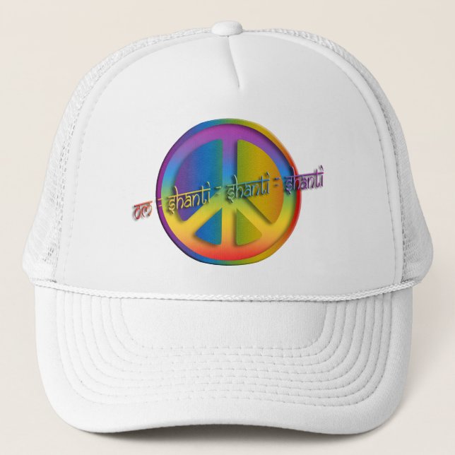 Peace Om Shanti Trucker Hat (Front)