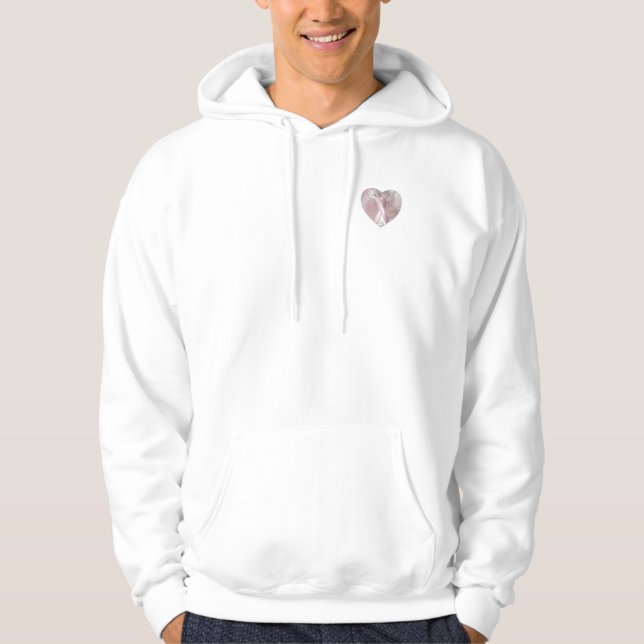 Peace On Angelic Wings Pink Ribbon Cap -Cust. Hoodie (Front)
