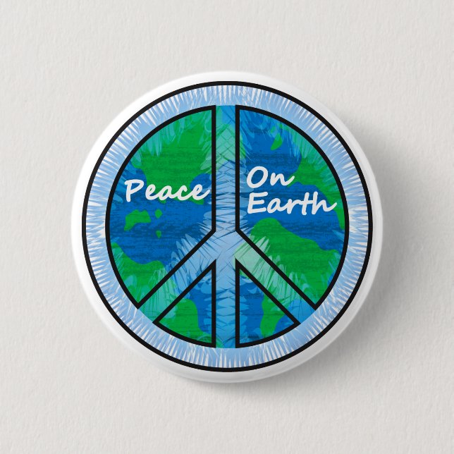 Peace on Earth 2 Inch Round Button (Front)