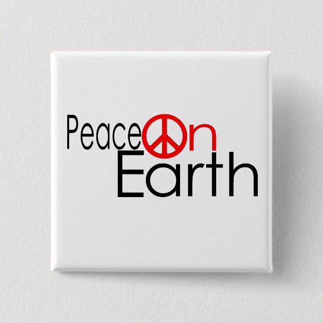 Peace on Earth 2 Inch Square Button (Front)
