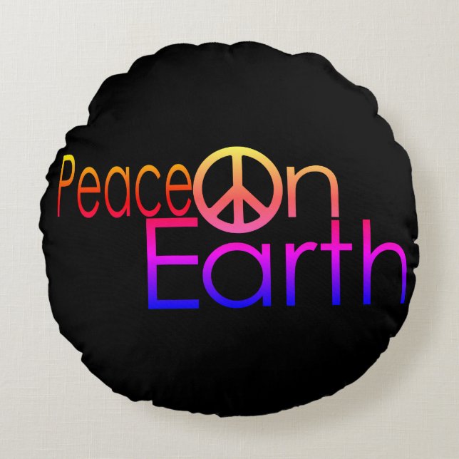 Peace on Earth #2 Round Pillow (Front)