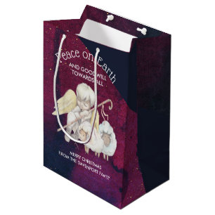 Peace on Earth and Goodwill Toward All Shepherd Medium Gift Bag
