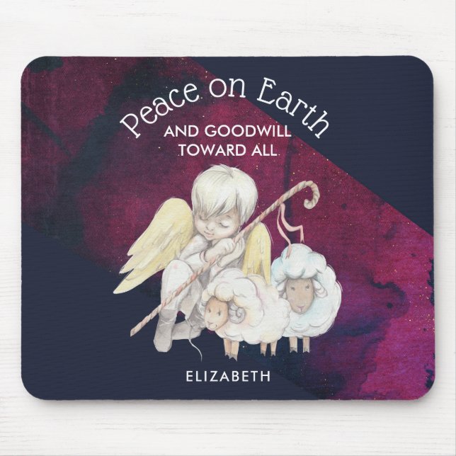 Peace on Earth and Goodwill Toward All Shepherd Mouse Pad (Front)