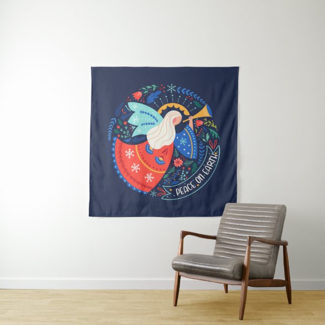 Peace on Earth Angel Design Tapestry (In Situ)