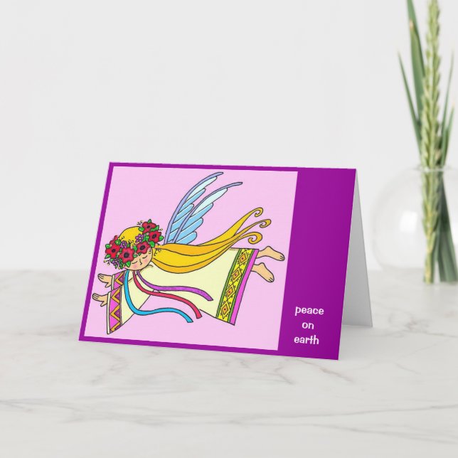 Peace on Earth Angel Holiday Card (Front)