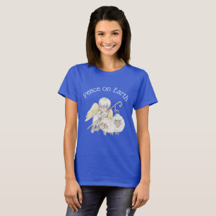 Peace on Earth Angel Shepherd & Lambs T-Shirt