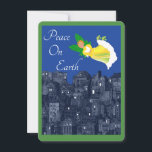 Peace on Earth Angel with Dove Flat Card<br><div class="desc">Folk Art Angel and white doves fly over a field of prickly pear in search of a peaceful holiday season. Peace on Earth is a wonderful message for Christmas,  Hanukkah,  or other holidays you wish to celebrate. Add your own personal message on the back.</div>