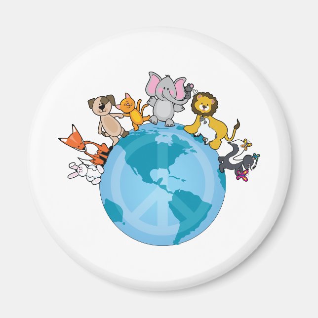 Peace On Earth Animals Magnet (Front)