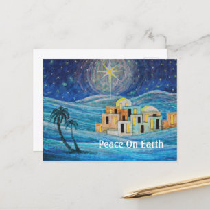 Peace On Earth Bethlehem Star Christmas Postcard
