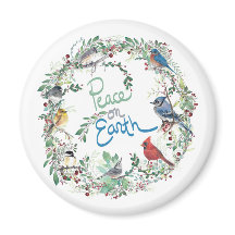 Peace On Earth Bird And Wreath Holiday