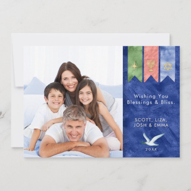 Peace on Earth | Blessings Holiday Photo Card (Front)