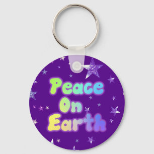 Peace On Earth Button Keychain