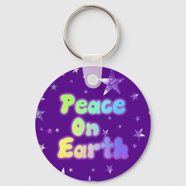 Peace On Earth Button Keychain (Front)