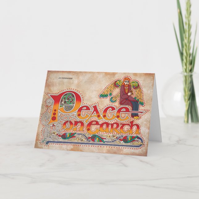 Peace on Earth Celtic Irish Crhistmas Card (Front)