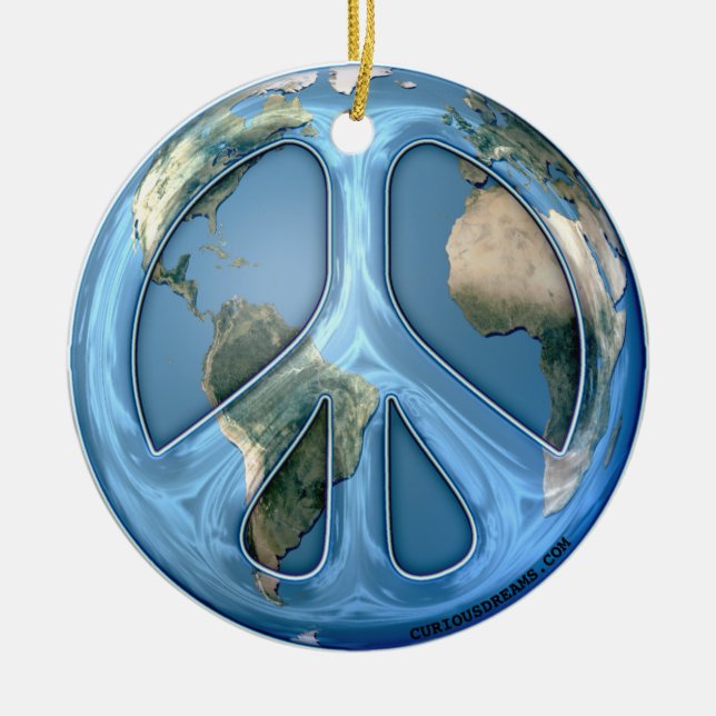 Peace On Earth Ceramic Ornament (Front)